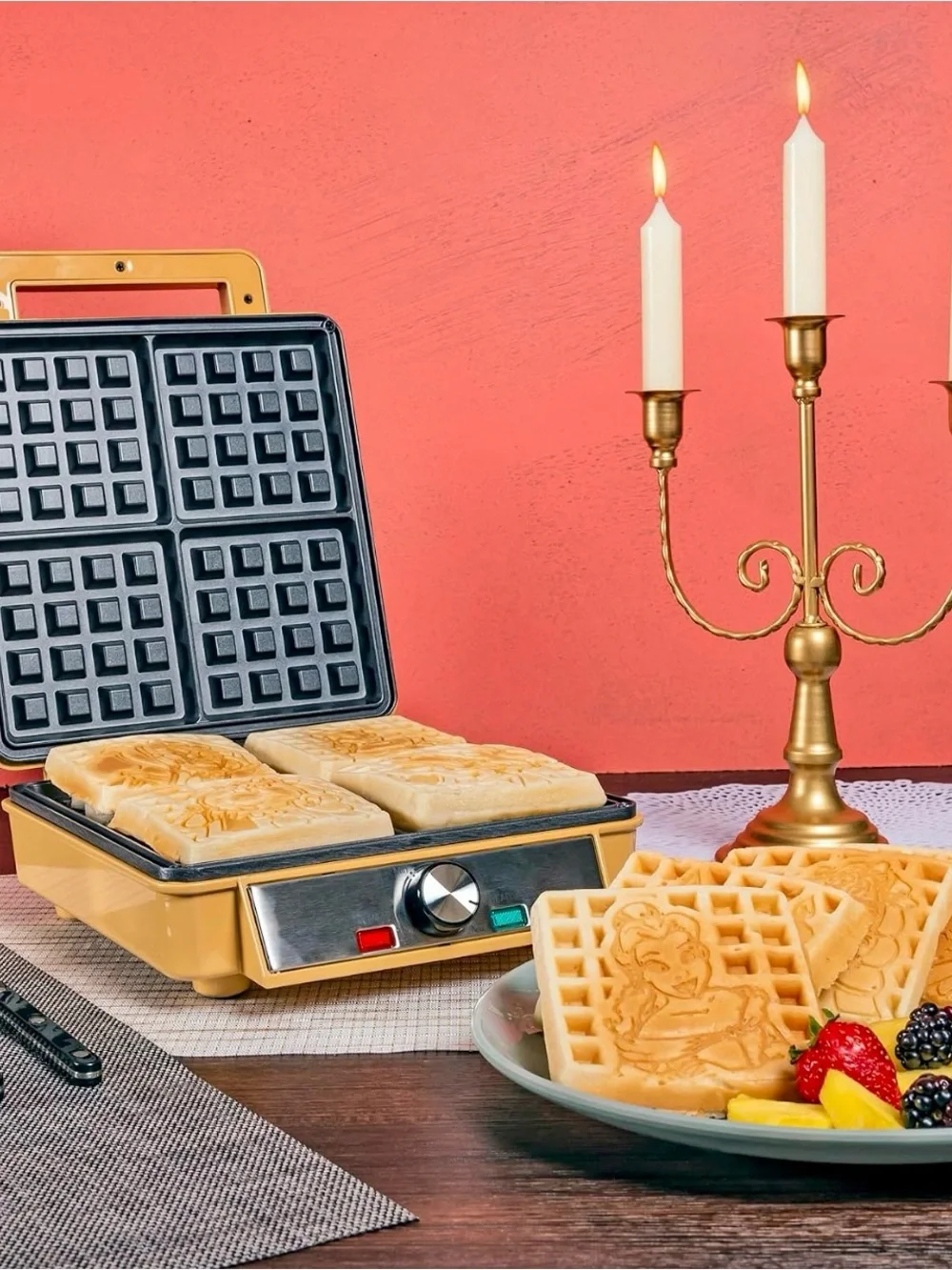 Disney Belle Character Waffle Maker in Yellow and Orange